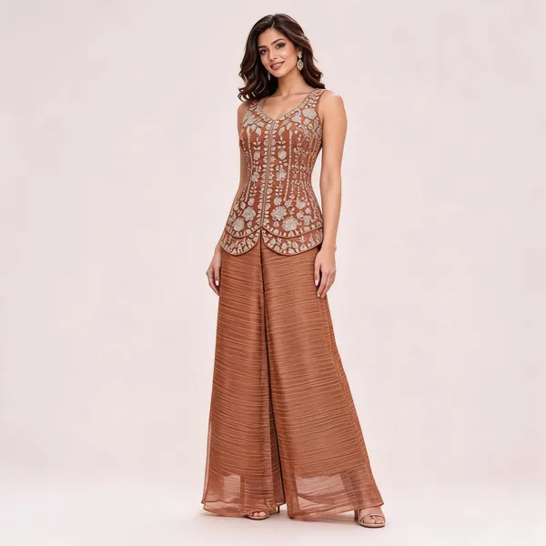 Brown_Salsa_Crush_Peplum_Suit_Set_For_Women