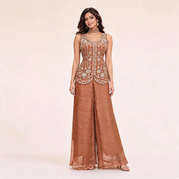Brown_Salsa_Crush_Peplum_Suit_Set_For_Women