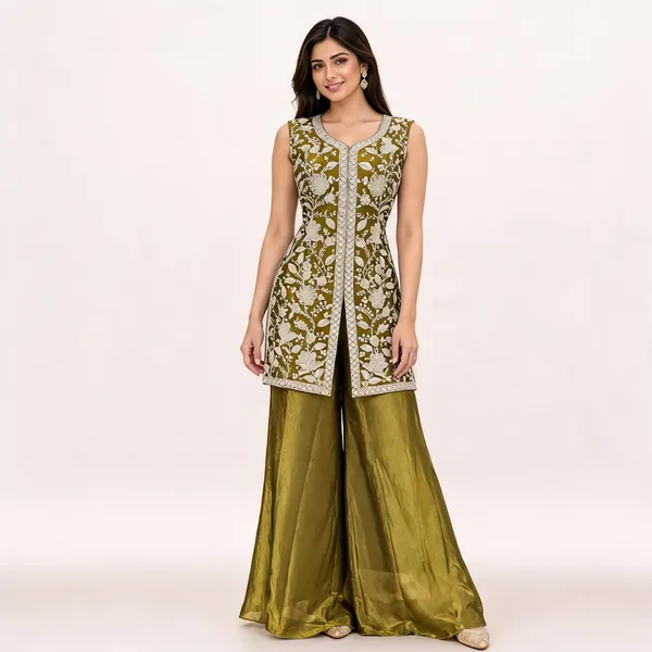 Olive_Green_Fendi_Ethnic_Set_For_Women