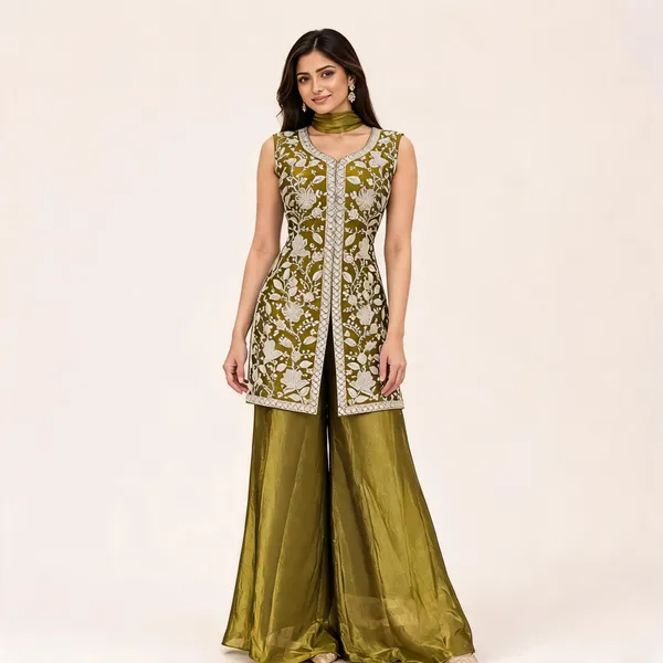 Olive_Green_Fendi_Ethnic_Set_For_Women