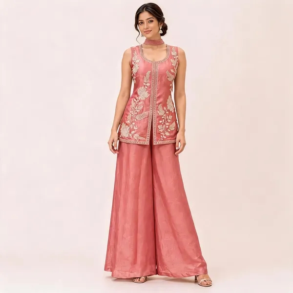 Pink_Fendi_Kurta_Palazzo_Set_For_Women