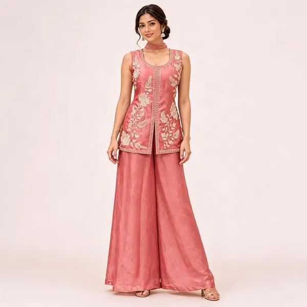 Pink_Fendi_Kurta_Palazzo_Set_For_Women