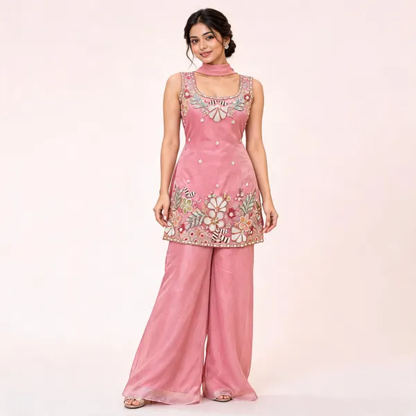 Pink_Gabana_Kurta_Palazzo_Set_For_Women