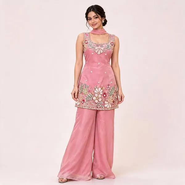Pink_Gabana_Kurta_Palazzo_Set_For_Women
