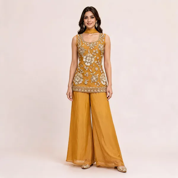 Mustard_N.C-Moss_Kurta_Set_For_Women