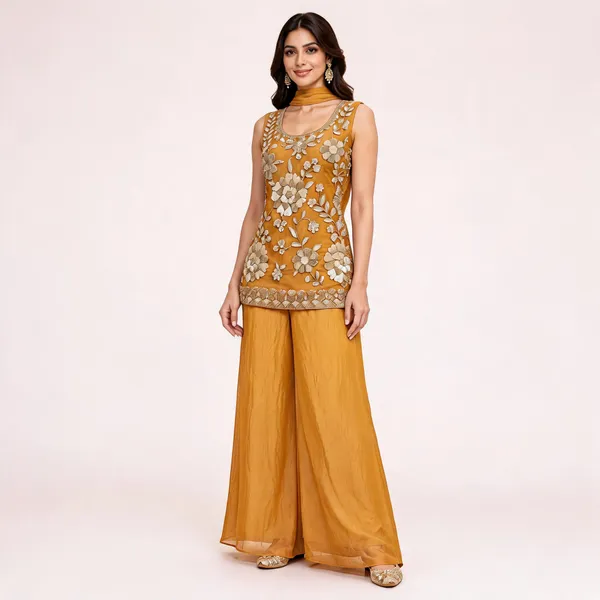 Mustard_N.C-Moss_Kurta_Set_For_Women