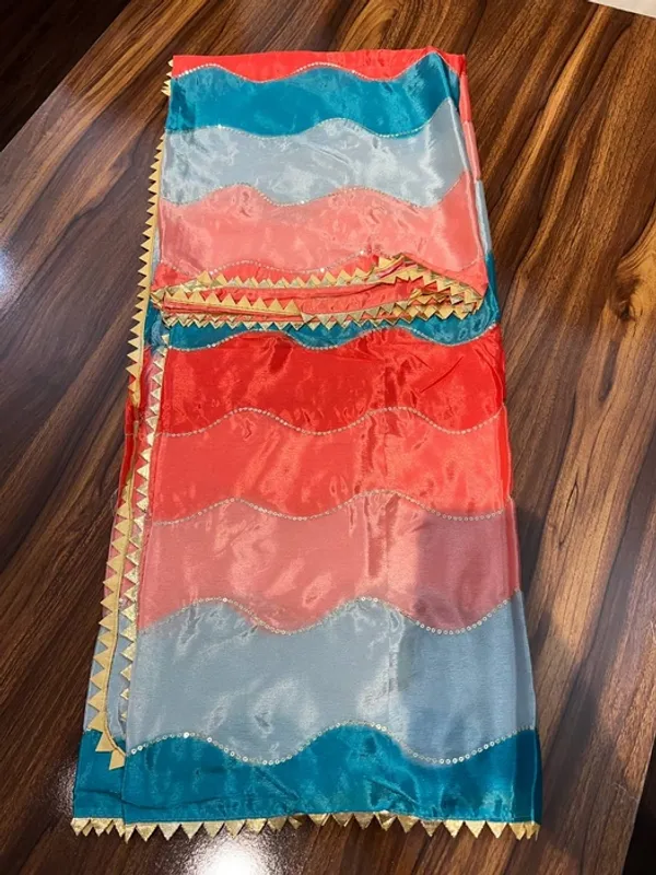 Multicolor_Chinon_Leheriya_Sequins_Gota_Lace_Dupatta_For_Women