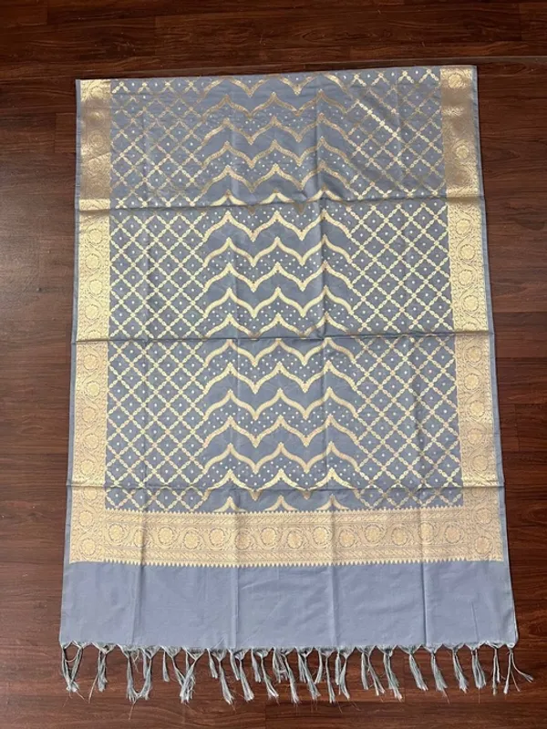Multicolor_Banarasi_Silk_Zari_Leheriya_Bandhani_Tasselled_Dupatta_For_Women