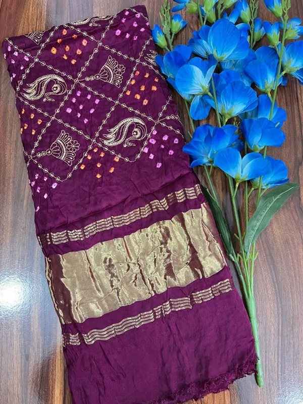 Multicolor_Gajji_Silk_Bandhani_Zari_Embroidery_Sequin_Dupatta_For_Women