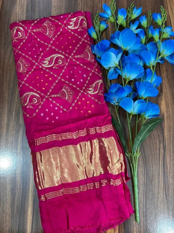 Multicolor_Gajji_Silk_Bandhani_Zari_Embroidery_Sequin_Dupatta_For_Women