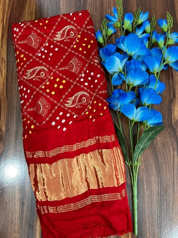 Multicolor_Gajji_Silk_Bandhani_Zari_Embroidery_Sequin_Dupatta_For_Women
