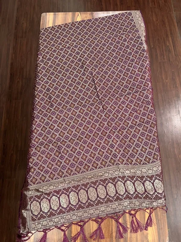 Multicolor_Viscose_Silk_Banarasi_Bandhani_Zari_Tassel_Dupatta_For_Women