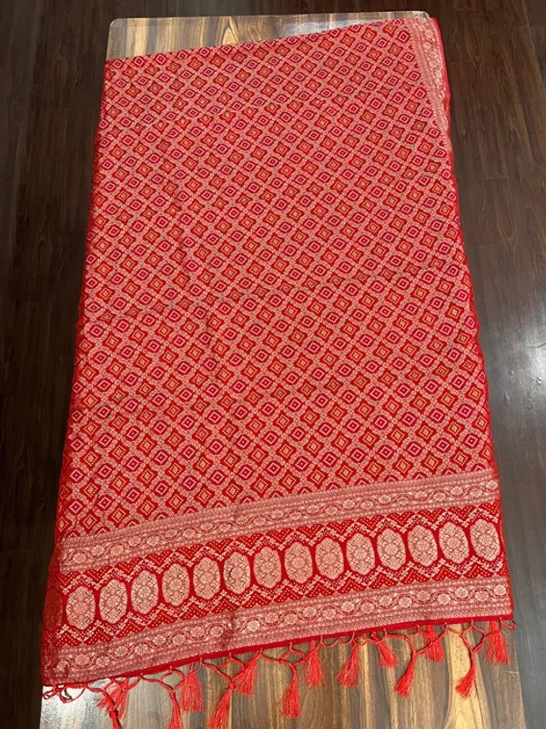 Multicolor_Viscose_Silk_Banarasi_Bandhani_Zari_Tassel_Dupatta_For_Women