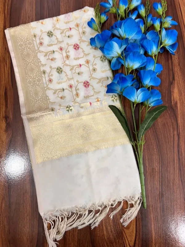 Multicolor_Banarasi_Silk_Minakari_Zari_Woven_Tassels_Dupatta_For_Women