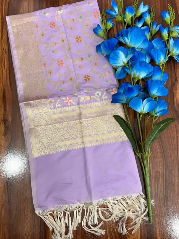 Multicolor_Banarasi_Silk_Minakari_Zari_Woven_Tassels_Dupatta_For_Women
