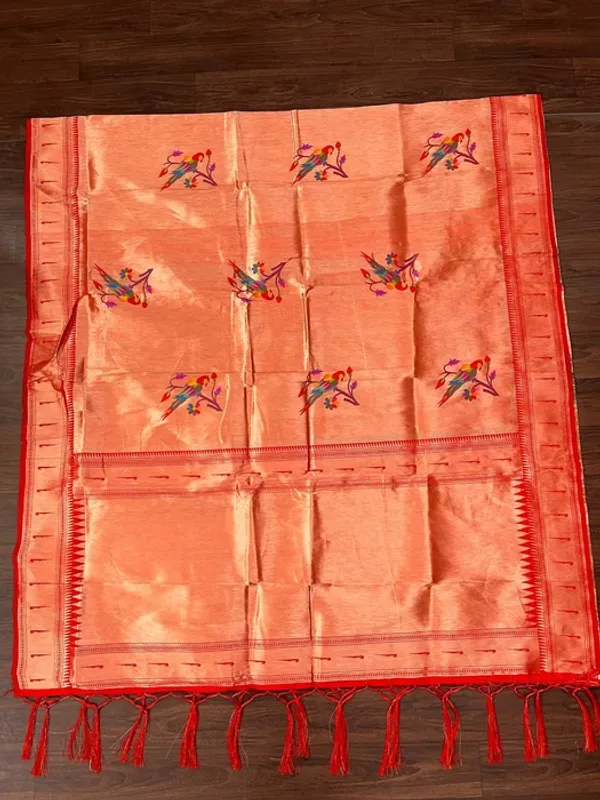 Multicolor_Silk_Full_Zari_Parrot_Pattern_Paithani_Dupatta_For_Women