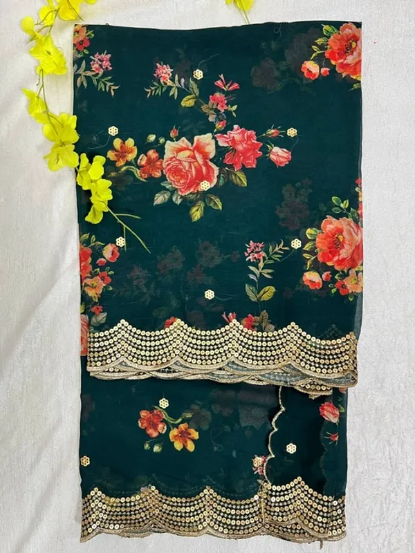 Green_Georgette_Printed_Sequins_Cut_Work_Dupatta_For_Women