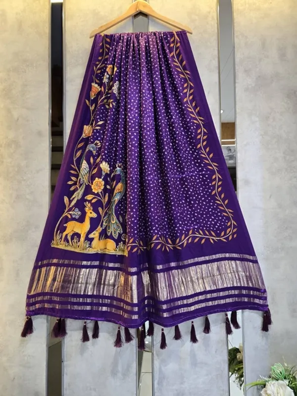 Violet_Silk_Gajji_Modal_Bandhani_Print_Dupatta_For_Women