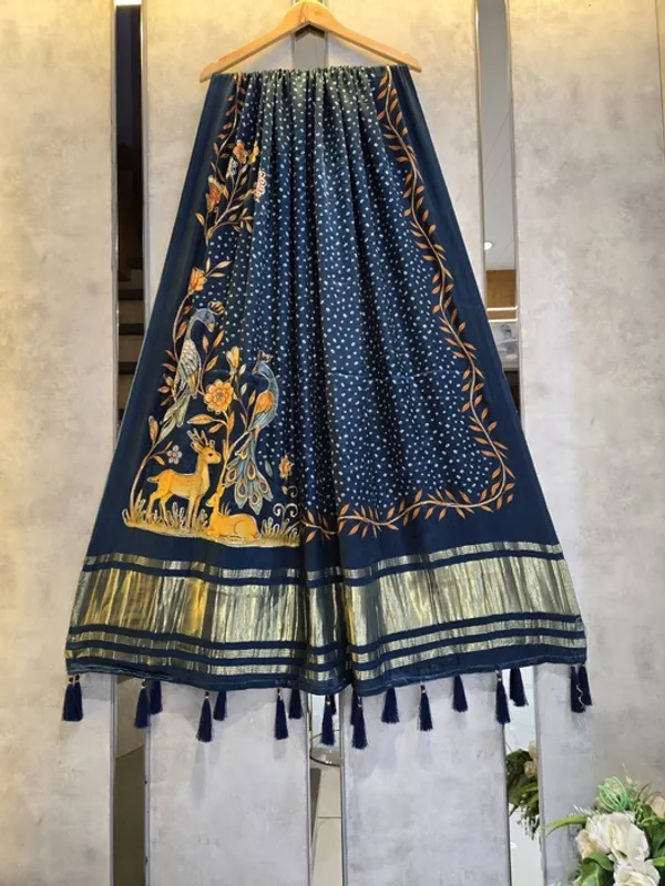 Emerald_Blue_Silk_Gajji_Modal_Bandhani_Print_Dupatta_For_Women