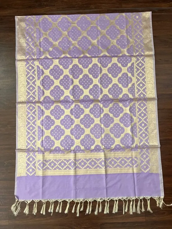 Multicolor_Banarasi_Silk_Zari_Dupatta_With_Tassels_For_Women
