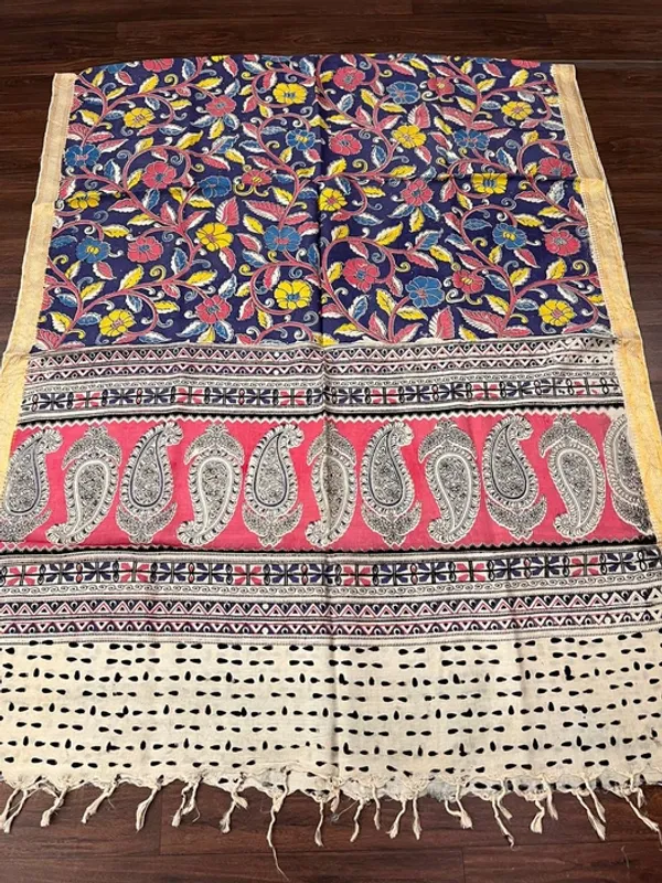 Multicolor_Chennur_Silk_Kalamkari_Dupatta_For_Women