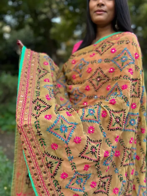 Mustard_Georgette_Phulkari_Dupatta_For_Women