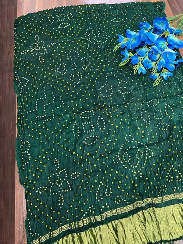 Green_Modal_Silk_Bandhani_Tissue_Pallu_Dupatta_For_Women