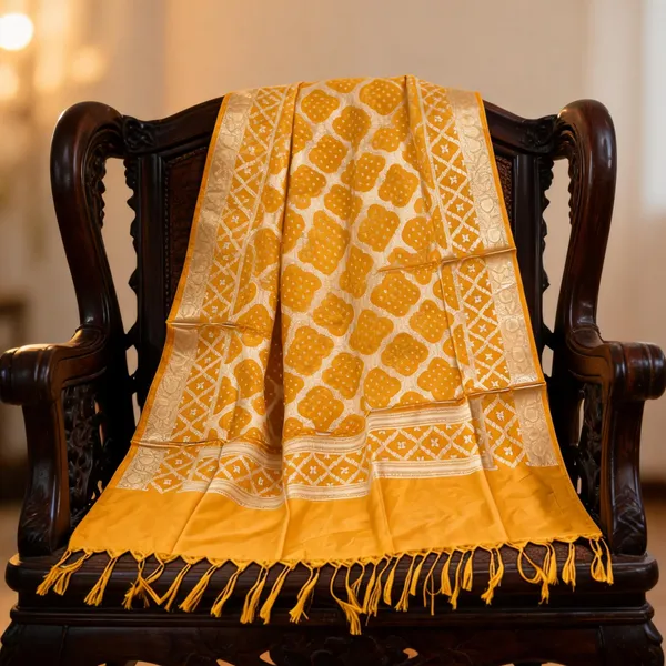 Multicolor_Banarasi_Silk_Zari_Dupatta_With_Tassels_For_Women