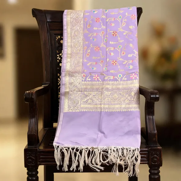 Multicolor_Banarasi_Silk_Minakari_Zari_Woven_Tassels_Dupatta_For_Women