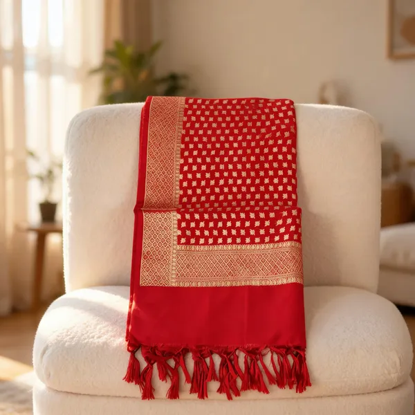 Multicolor_Silk_Zari_Small_Leaf_Design_Banarasi_Dupatta_For_Women