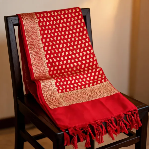 Multicolor_Silk_Zari_Small_Leaf_Design_Banarasi_Dupatta_For_Women