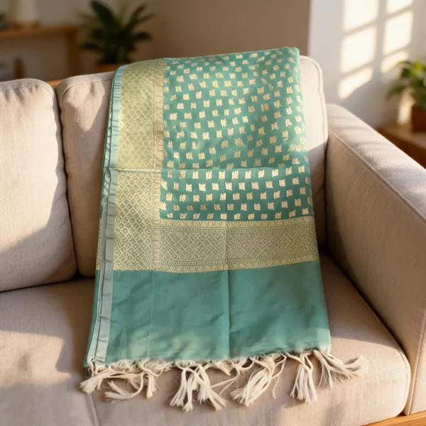 Multicolor_Silk_Zari_Small_Leaf_Design_Banarasi_Dupatta_For_Women