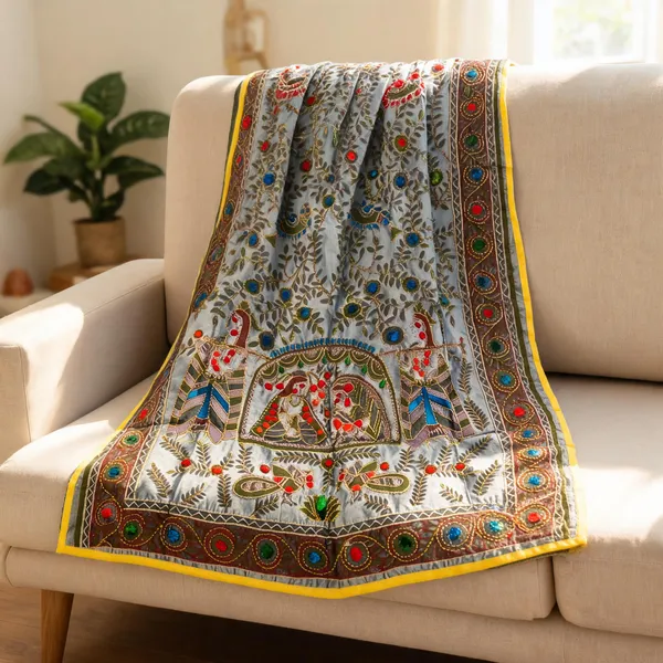 Grey_Chanderi_Silk_Kantha_Work_Dupatta_For_Women