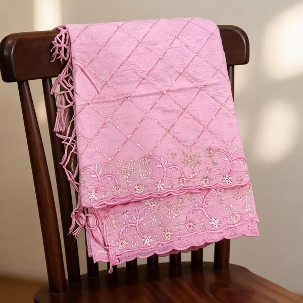 Baby_Pink_Cotton_Chanderi_Sequin_Embroidery_Tassel_Dupatta_For_Women