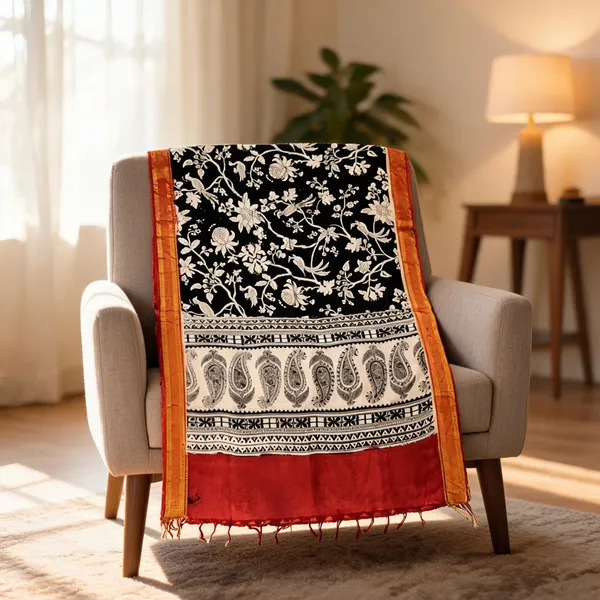 Multicolor_Chennur_Silk_Kalamkari_Dupatta_For_Women