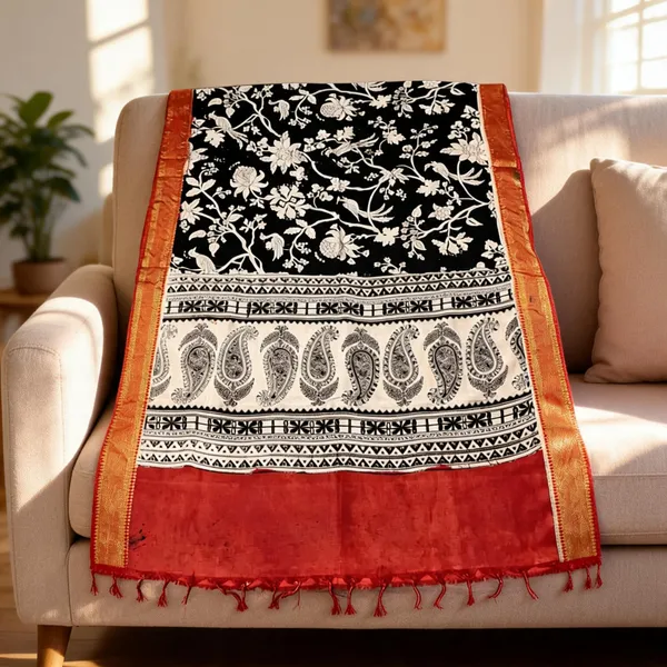 Multicolor_Chennur_Silk_Kalamkari_Dupatta_For_Women
