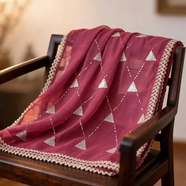 Pink_Chiffon_Sequins_Gota_Lace_Dupatta_For_Women