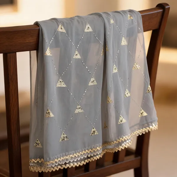 Grey_Chiffon_Sequins_Gota_Lace_Dupatta_For_Women