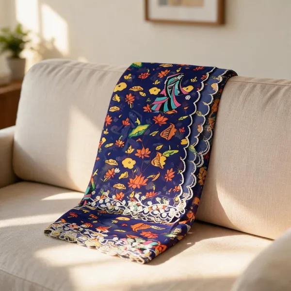 Blue_Georgette_Kalamkari_Print_Dupatta_For_Women