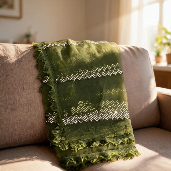 Green_Net_Sequin_All_Over_Four-Side_Lace_Dupatta_For_Women