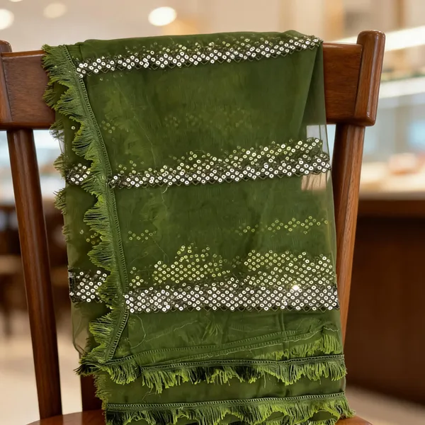 Green_Net_Sequin_All_Over_Four-Side_Lace_Dupatta_For_Women