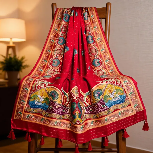 Red_Gajji_Silk_Position_Work_Dupatta_For_Women