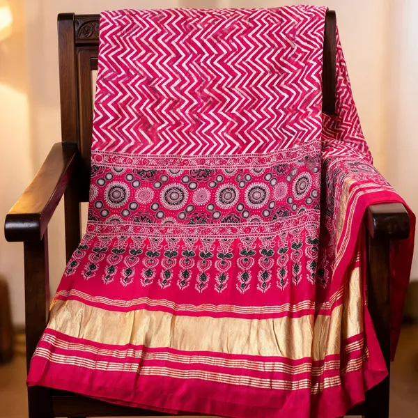 Multicolor_Gajji_Silk_Ajrakh_Leheriya_Printed_Dupatta_For_Women