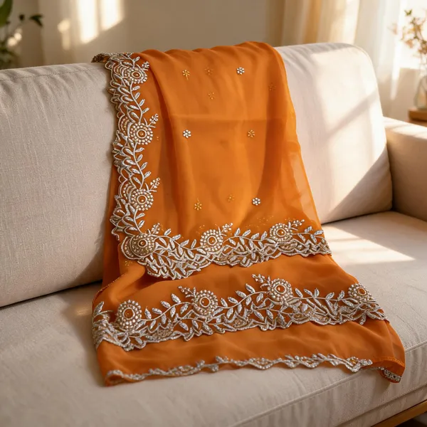 Yellow_Georgette_Silver_Border_Dupatta_For_Women