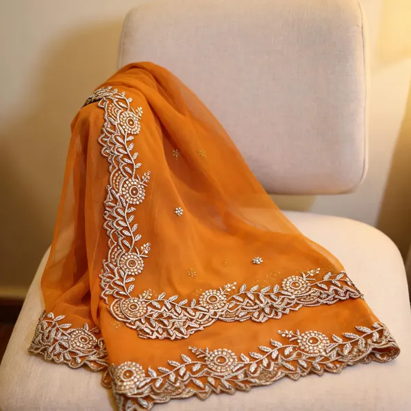 Yellow_Georgette_Silver_Border_Dupatta_For_Women