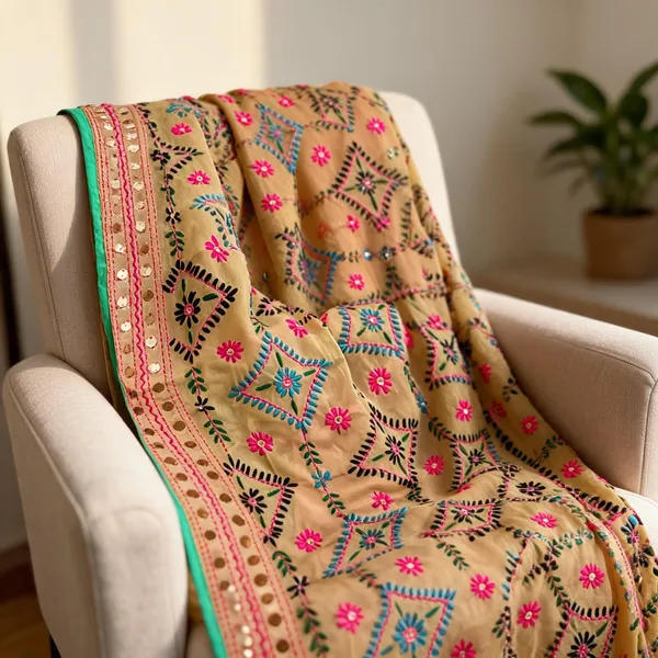Mustard_Georgette_Phulkari_Dupatta_For_Women