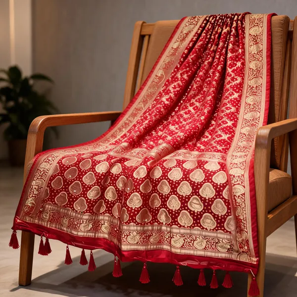 Red_Georgette_Bandhani_Zari_Woven_Dupatta_For_Women