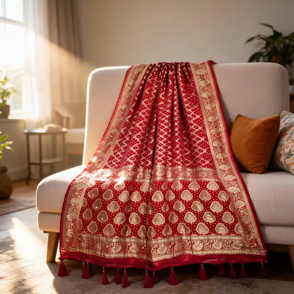 Red_Georgette_Bandhani_Zari_Woven_Dupatta_For_Women