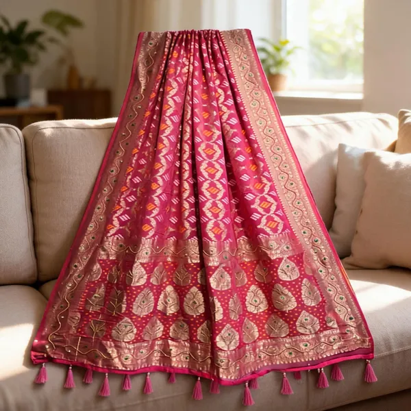 Pink_Georgette_Bandhani_Hand_Work_Dupatta_For_Women