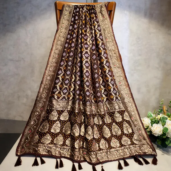 Violet_Georgette_Bandhani_Hand_Work_Dupatta_For_Women